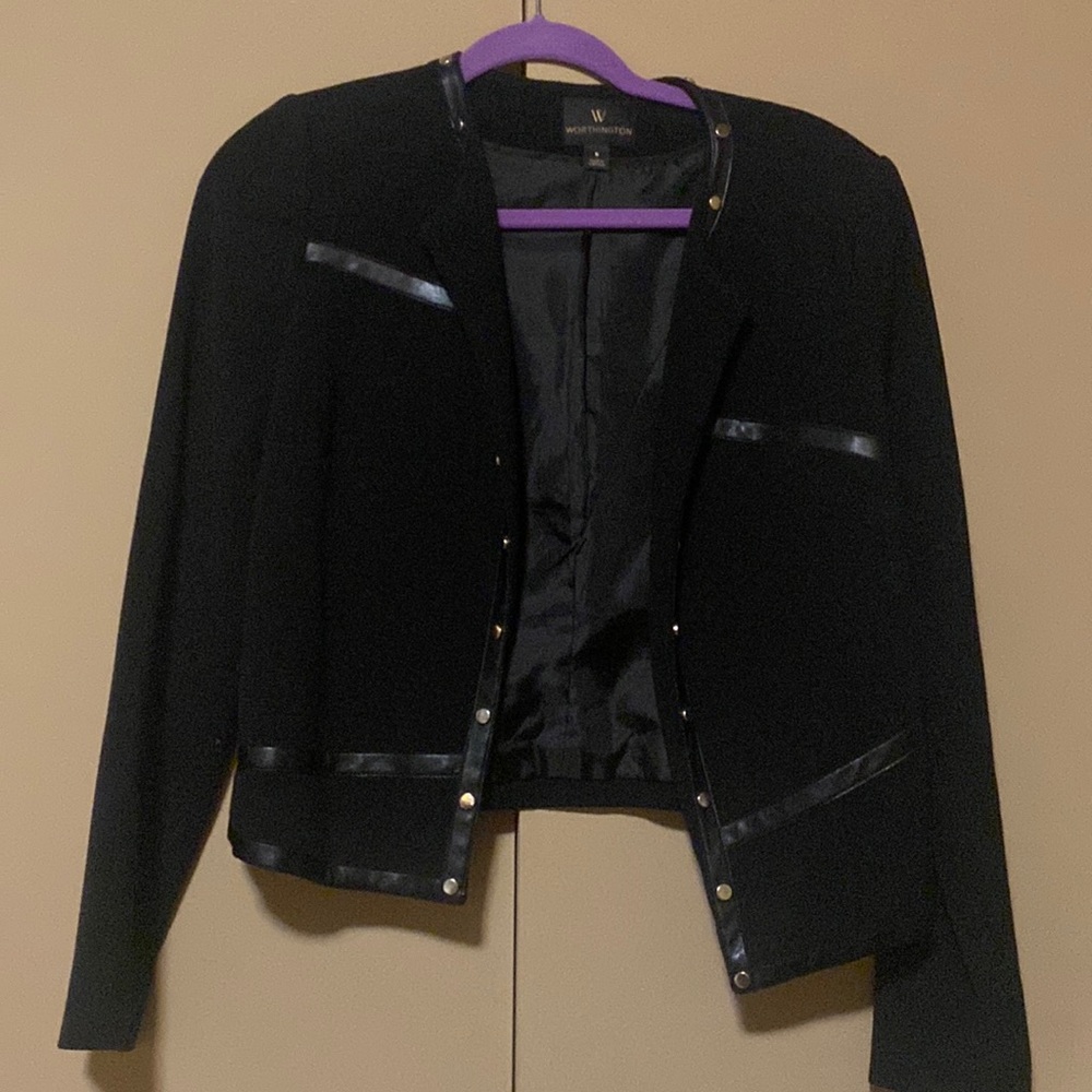 Black Worthington blazer jacket with silver buttons